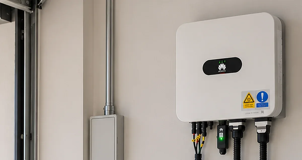 Huawei solar inverter on a wall